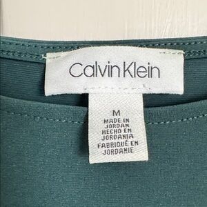 Calvin Klein Women's Deep Teal Green Long Sleeve Top, M